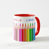 Farbstifte individuelle Name Tasse für Kinder (VorderseiteRechts)
