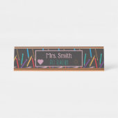 Farbstifte Kunstlehrer Personalisierter Name Plaka Schreibtischnamensplakette (Vorderseite )