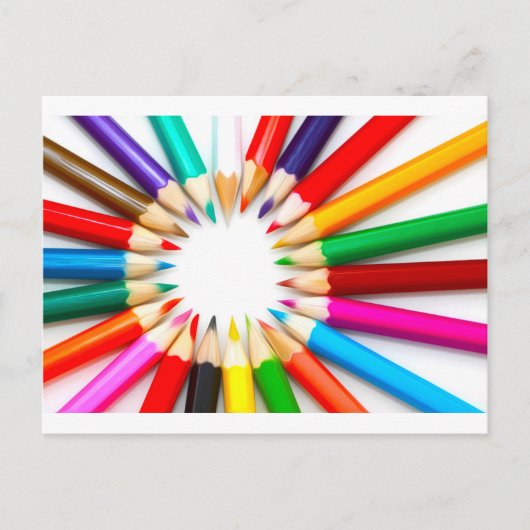 Farbstifte Postkarte (Vorderseite)