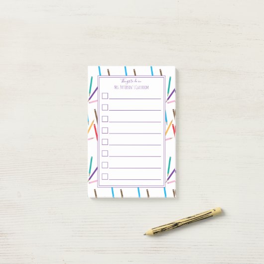 Farbstifte Rahmen Lehrer für Post-It-Notizen Post-it Klebezettel (Auf Schreibtisch)