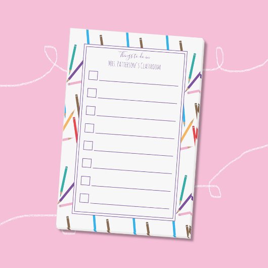 Farbstifte Rahmen Lehrer für Post-It-Notizen Post-it Klebezettel