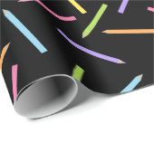 Farbstifte Schwarz Geschenkpapier (Rolleneckpunkt)