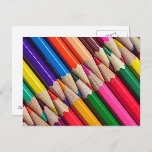 Farbstifte Stifte Hintergrund Textur Postkarte (Vorne/Hinten)