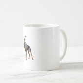 Farbstiftskizze eines Doberman Pinscher. Essen Kaffeetasse (VorderseiteRechts)