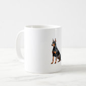 Farbstiftskizze eines Doberman Pinscher. Essen Kaffeetasse (Vorderseite Links)