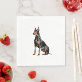 Farbstiftskizze eines Doberman Pinscher. Essen Serviette (Beispiel)