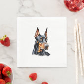 Farbstiftskizze eines Doberman Pinscher. Essen Serviette (Beispiel)