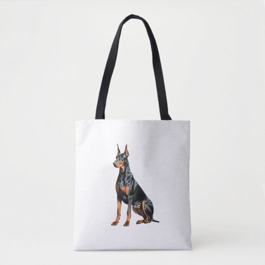 Farbstiftskizze eines Doberman Pinscher. Essen Tasche (Vorderseite)