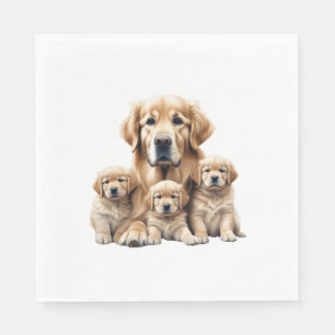 Farbstiftskizze eines Golden Retriever. wesentlich Serviette