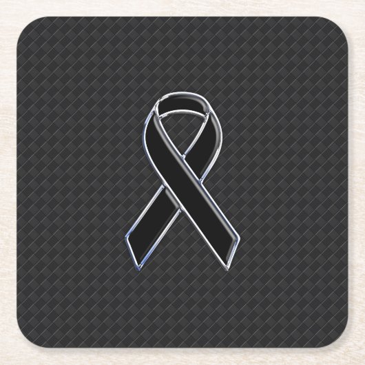 Farbstil Schwarzes Band-Bewusstsein Dekoration Rechteckiger Pappuntersetzer (Vorderseite)