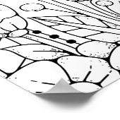 Farbstilisierte Blume für Erwachsene 3 Poster (Ecke)