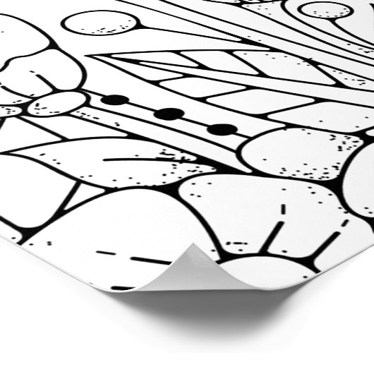 Farbstilisierte Blume für Erwachsene 3 Poster (Ecke)