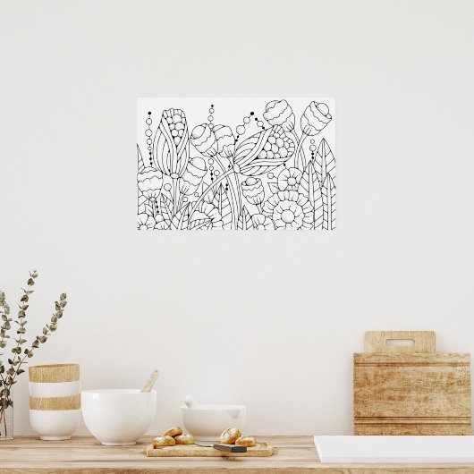 Farbstilisierte Blume für Erwachsene 3 Poster (Küche)