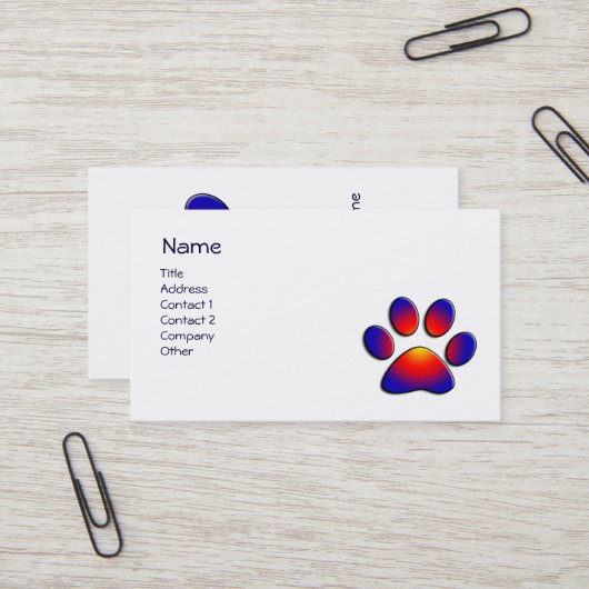 FARBSTOFF, Tierarzt, Tierarzt weiß Visitenkarte (Vorderseite/Rückseite Beispiel)