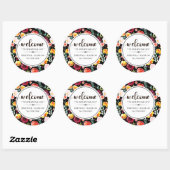 Farbstoffe fett Blume Muster Runder Aufkleber (Blatt)