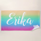 Farbstrandhandtuch des Regenbogens, Mitbewohner Strandtuch (Vorderseite)