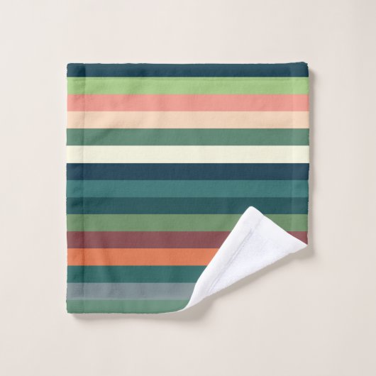 Farbstreifen Badhandtuch Set (Waschlappen)