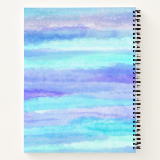 Farbstreifen Blaue Monogramm Notizblock (Rückseite)