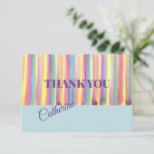 Farbstreifen Danke Karte (Stehend Vorderseite)