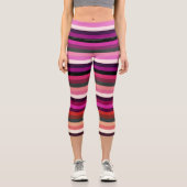 Farbstreifen der Rose Capri Leggings (Vorderseite)