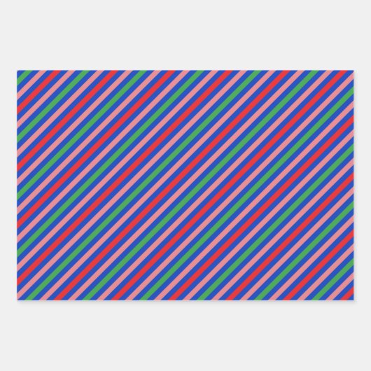 Farbstreifen Design Perfekte Weihnachtsgeschenke Geschenkpapier Set (Vorderseite 2)