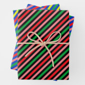 Farbstreifen Design Perfekte Weihnachtsgeschenke Geschenkpapier Set (Beispiel)