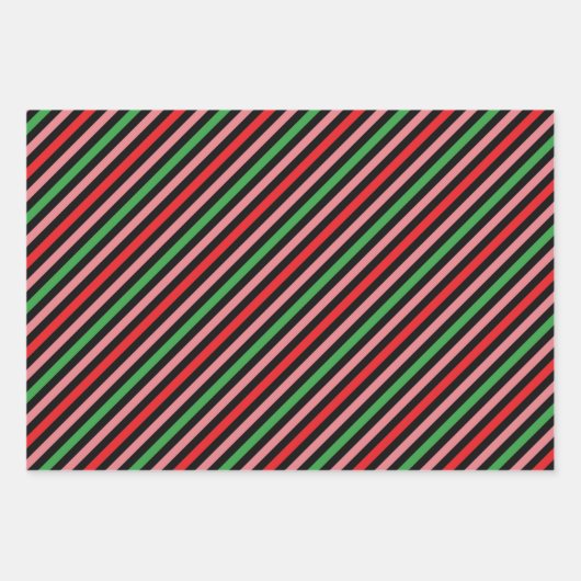 Farbstreifen Design Perfekte Weihnachtsgeschenke Geschenkpapier Set (Vorderseite)
