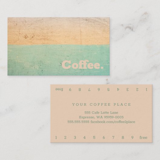 Farbstreifen Einfacher Minimaler Kaffee| Style R Treuekarte (Vorne/Hinten)