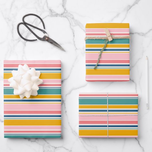 Farbstreifen für den Strand Geschenkpapier Set (Vorderseite)