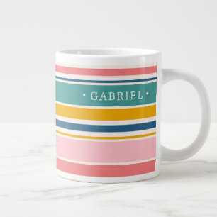 Farbstreifen für den Strand Name hinzufügen Jumbo-Tasse