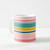 Farbstreifen für den Strand | Name hinzufügen Kaffeetasse (Vorderseite Links)