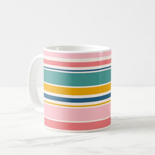 Farbstreifen für den Strand | Name hinzufügen Kaffeetasse (Vorderseite Links)