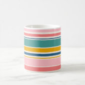 Farbstreifen für den Strand | Name hinzufügen Kaffeetasse (Mittel)