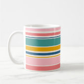 Farbstreifen für den Strand | Name hinzufügen Kaffeetasse (Links)