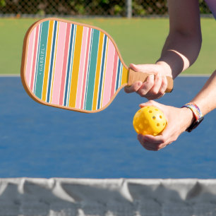 Farbstreifen für den Strand Name hinzufügen Pickleball Schläger