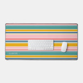 Farbstreifen für den Strand | Name hinzufügen Schreibtischunterlage (Tastatur & Maus)