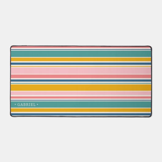 Farbstreifen für den Strand | Name hinzufügen Schreibtischunterlage (Vorderseite)