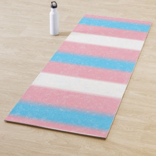 Farbstreifen für den Transgender-Pride-Flag mit we Yogamatte