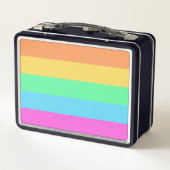 Farbstreifen für Pastell-Regenbogen Metall Brotdose (Rückseite)