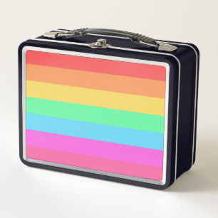 Farbstreifen für Pastell-Regenbogen Metall Brotdose