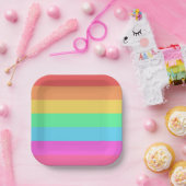 Farbstreifen für Pastell-Regenbogen Pappteller (Party)