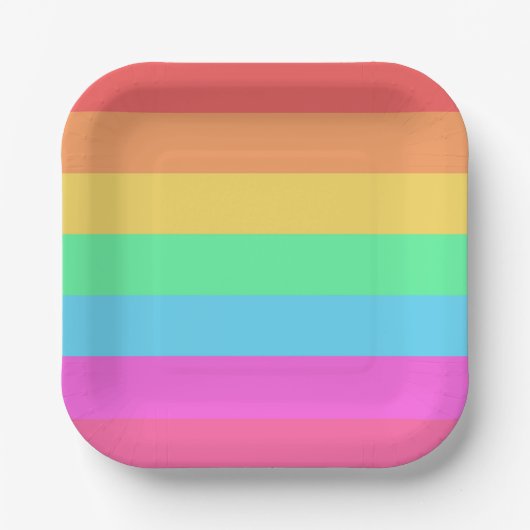 Farbstreifen für Pastell-Regenbogen Pappteller (Vorderseite)