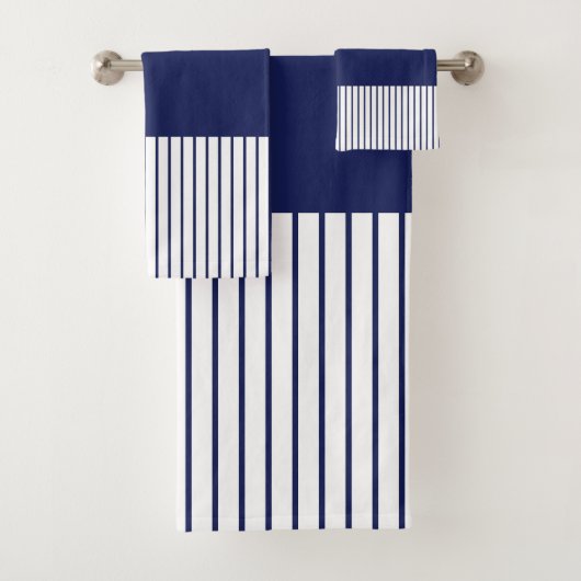 Farbstreifen für Pop - Blau und Weiß Badhandtuch Set (Insitu)