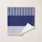 Farbstreifen für Pop - Blau und Weiß Badhandtuch Set (Waschlappen)