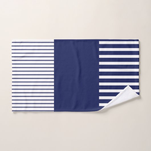 Farbstreifen für Pop - Blau und Weiß Badhandtuch Set (Handtuch)