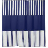 Farbstreifen für Pop - Blau und Weiß Duschvorhang (Vorderseite)