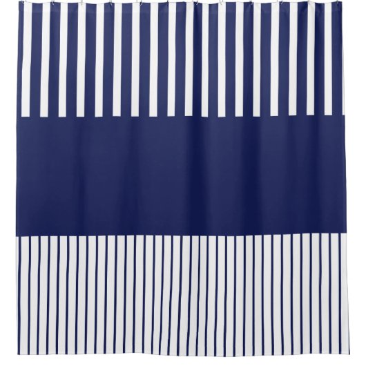 Farbstreifen für Pop - Blau und Weiß Duschvorhang (Vorderseite)
