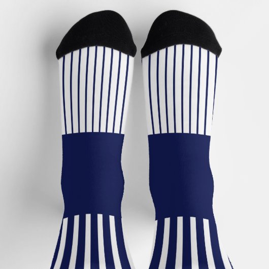 Farbstreifen für Pop - Blau und Weiß Socken (Oben)