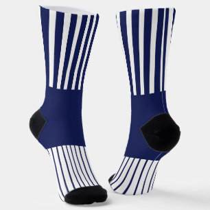 Farbstreifen für Pop - Blau und Weiß Socken