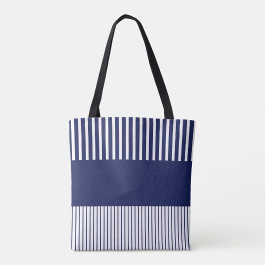 Farbstreifen für Pop - Blau und Weiß Tasche (Rückseite)